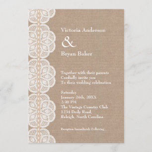 Russe Vintage Doily Faire-part de mariage