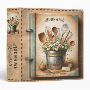 Russe Vintage Pays Burlap 3 anneau Classeur