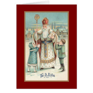 Russe vintage Saint-Nicolas avec des enfants