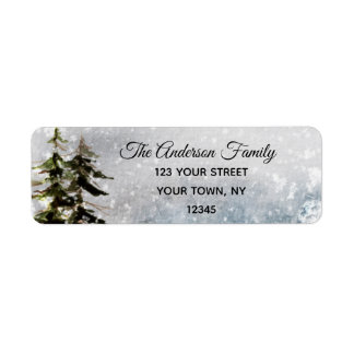 Russe Winter Pine Snow Adresse de retour