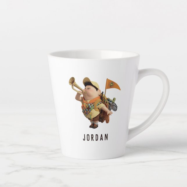 Russell blowing bugle - Disney Pixar UP Latte Mug (Right)
