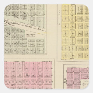 Russell, Bunker Hill, Leeson, Reeder, Kansas Square Sticker
