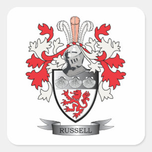Russell Coat of Arms Square Sticker