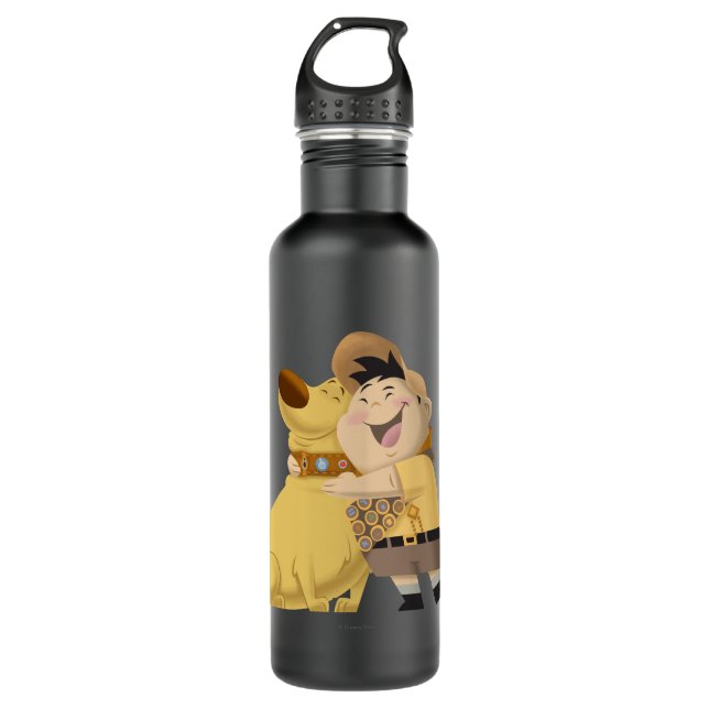 Russell hugging Dug - Pixar UP! 710 Ml Water Bottle (Front)