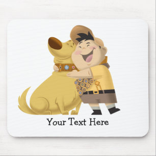 Russell hugging Dug - Pixar UP! Mouse Pad