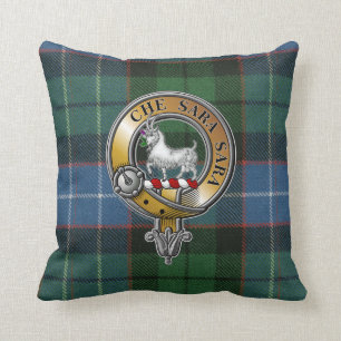 Russell Tartan & Badge Throw Pillow