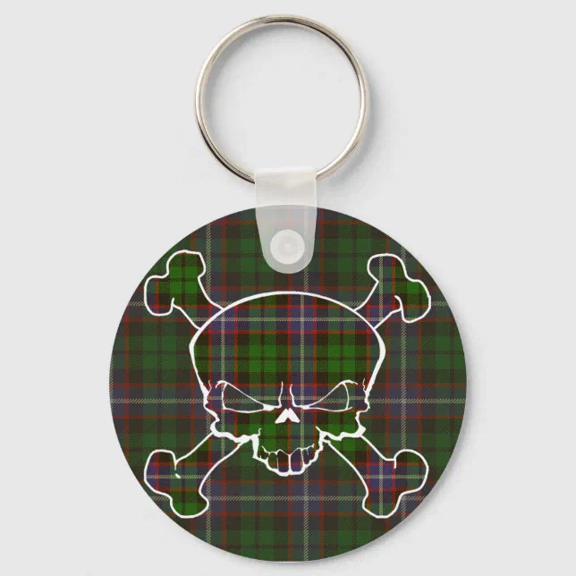 Russell Tartan Skull No Banner Keychain Zazzle