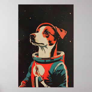 Russell Terrier Astronaut Poster, Russell Terrier Poster