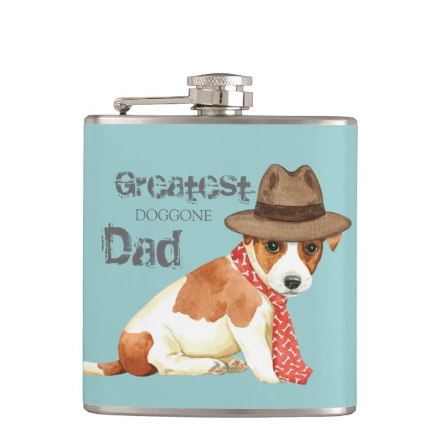 Russell Terrier Dad Hip Flask (Front)