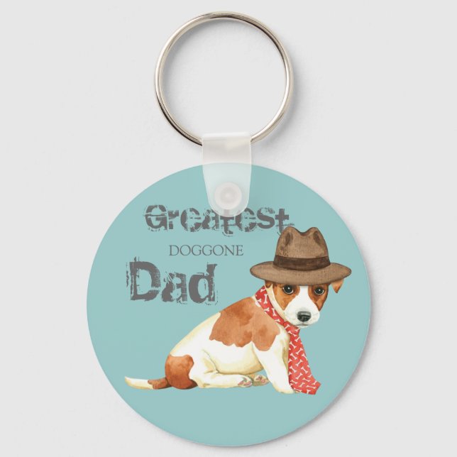 Russell Terrier Dad Keychain (Front)