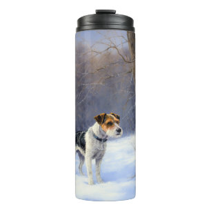 Russell Terrier Let It Snow Christmas Thermal Tumbler