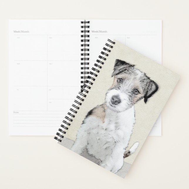 Russell Terrier Peinture rugueuse - Art Chien orig (Devant avec enveloppe)