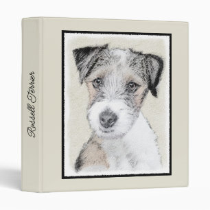 Russell Terrier Rough Painting - Original Dog Art Binder