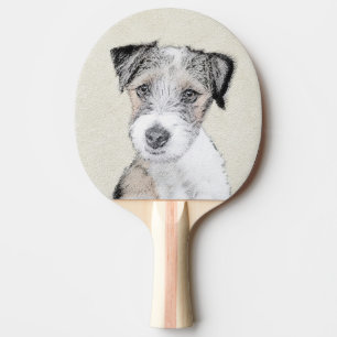 Russell Terrier Rough Painting - Original Dog Art Ping Pong Paddle