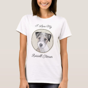 Russell Terrier Rough Painting - Original Dog Art T-Shirt