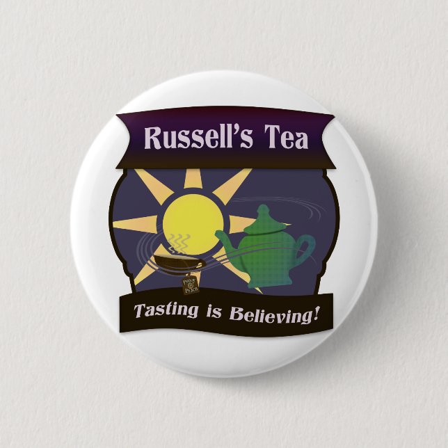 Russell's Tea 2 Inch Round Button (Front)