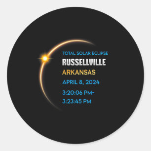 Russellville Arkansas Total Solar Eclipse 2024  Classic Round Sticker