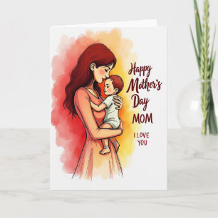 Russet Hair Mothers Day Card