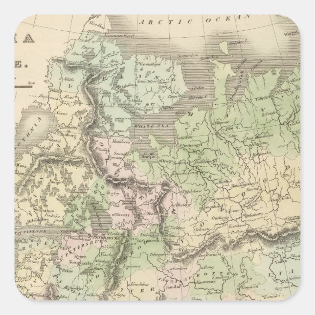 Russia 5 square sticker (Front)