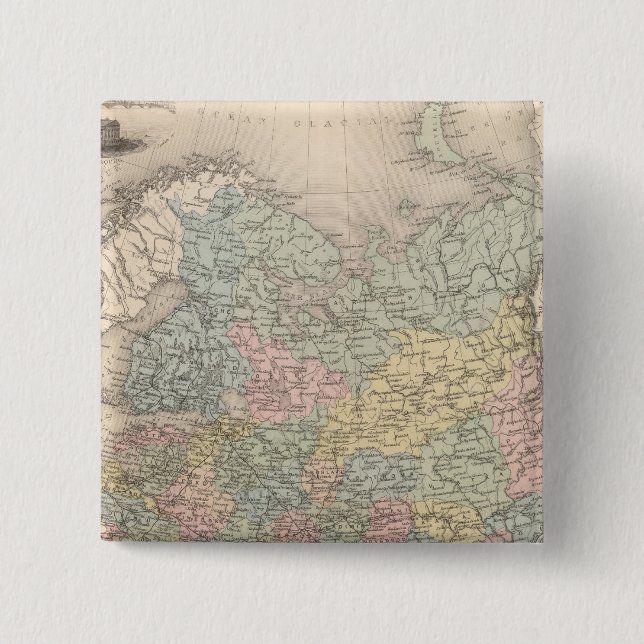 Russia 7 2 inch square button (Front)