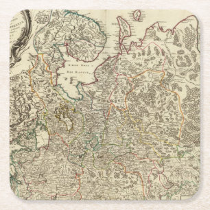 Russia and Europe Square Paper Coaster