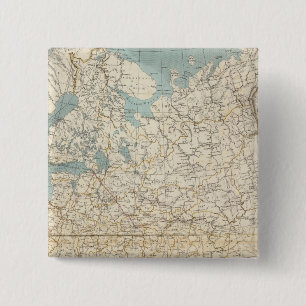 Russia and Poland Atlas Map 2 Inch Square Button