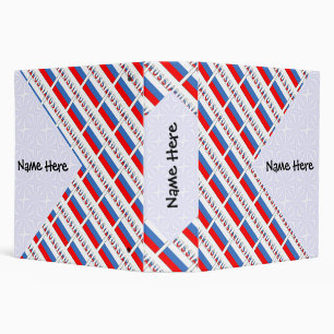 Russia and Russian Flag Tiled with Your Name Binder