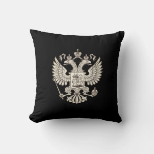 Russia coat of arms - white version throw pillow