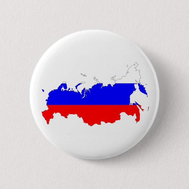 russia country flag map shape symbol 2 inch round button (Front)