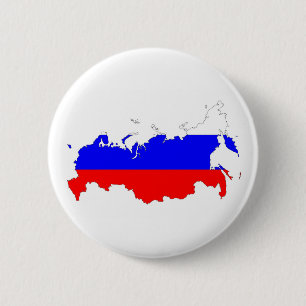russia country flag map shape symbol 2 inch round button
