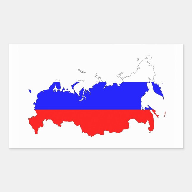 russia country flag map shape symbol sticker (Front)