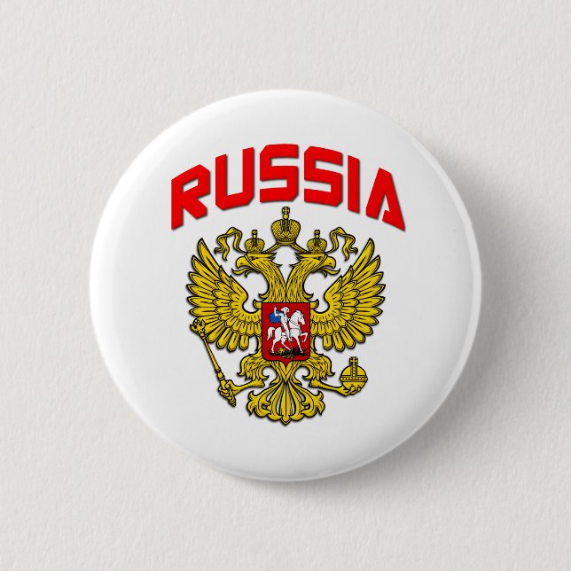 Russia Crest 2 Inch Round Button (Front)