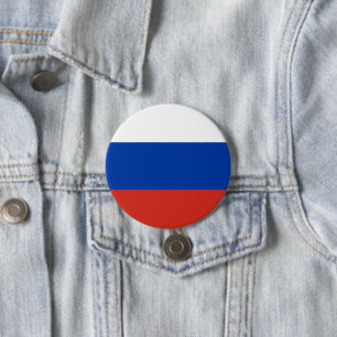 Russia flag 3 inch round button