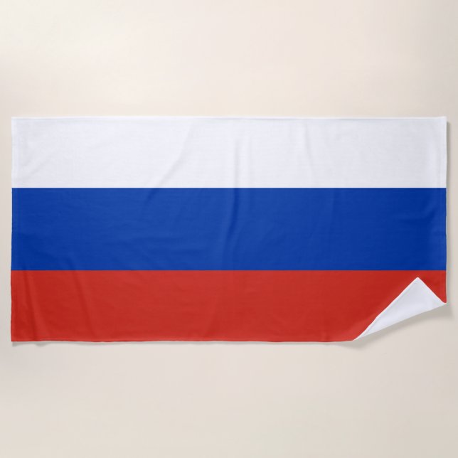 Russia Flag Beach Towel (Front)