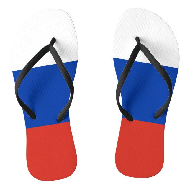 Russia Flag Flip Flops (Footbed)