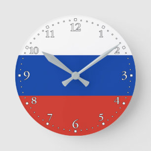 Russia Flag Round Clock