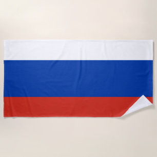 Russia Flag Russian Patriotic Beach Towel