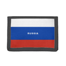 Russia Flag TriFold Nylon Wallet