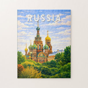 Russia Illustration Travel Art Vintage Jigsaw Puzzle