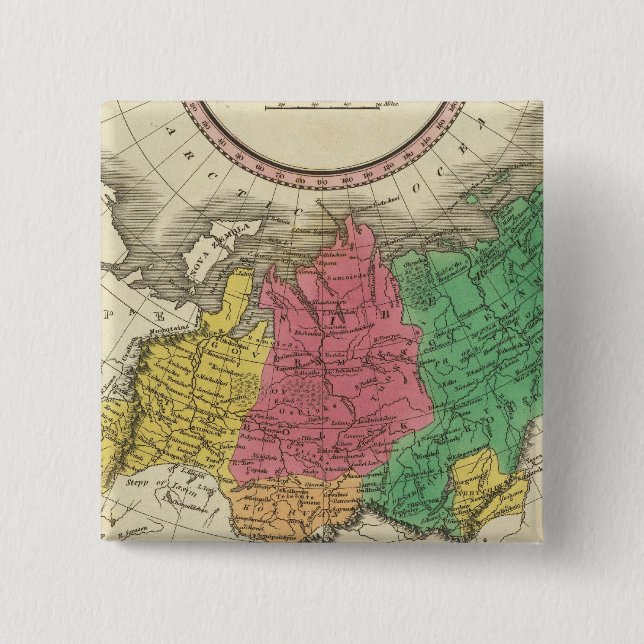 Russia In Asia 2 Inch Square Button (Front)