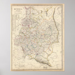 Russia in Europe general map Poster