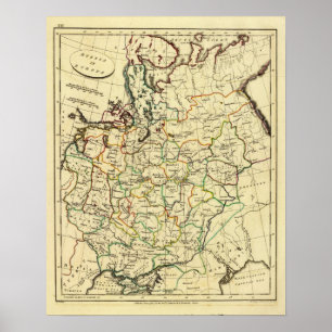 Russia in Europe with boundaries outlined Poster