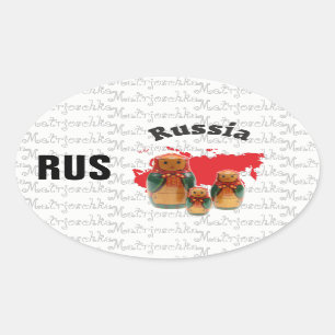 Russia - Kleber Oval Sticker