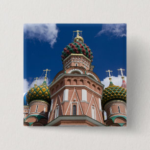 Russia, Moscow, Red Square. St. Basil's 2 Inch Square Button