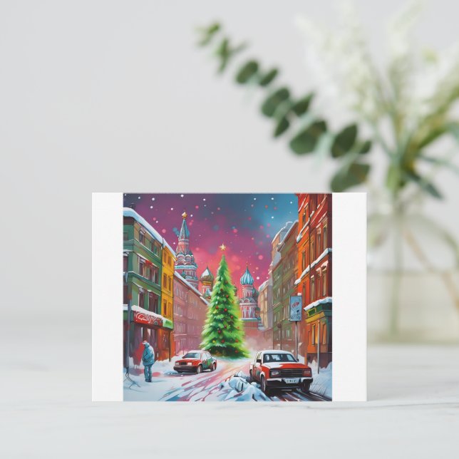 Russia, Moscow, Winter  Christmas Postcard 010 (Standing Front)