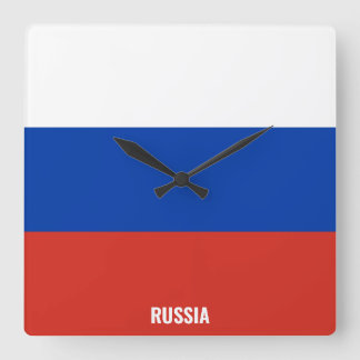 Russia National Flag Patriotic Square Wall Clock