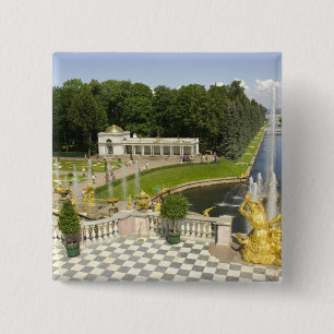 Russia. Petrodvorets. Peterhof Palace. Peter the 2 Inch Square Button