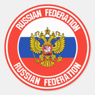 Russia Round Emblem Classic Round Sticker