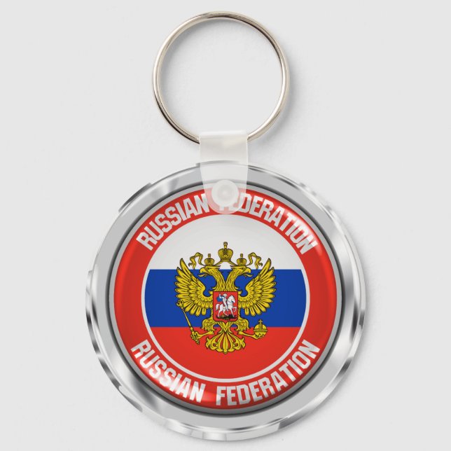 Russia Round Emblem Keychain (Front)