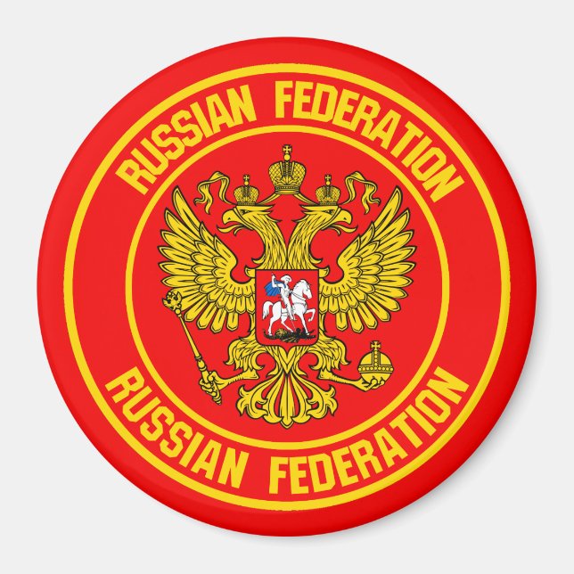 Russia Round Emblem Magnet (Front)